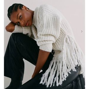 NWT Mango Fringe Sweater
